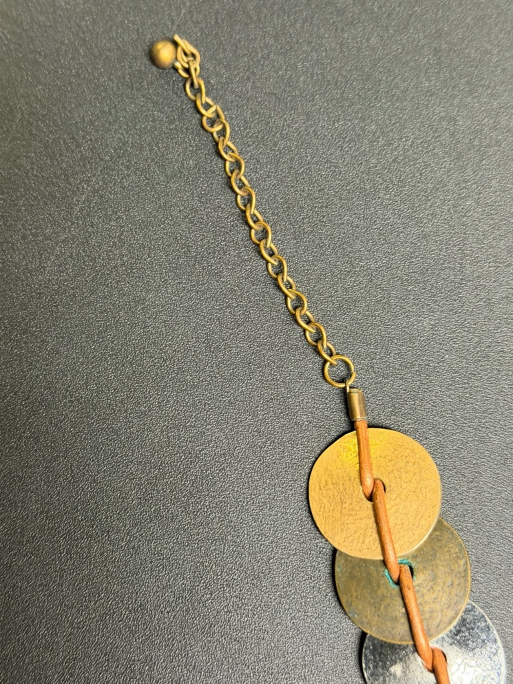 Chico's Mixed Metal Disc Necklace in Gold, Silver & Copper-Tone - Picture 6 of 10